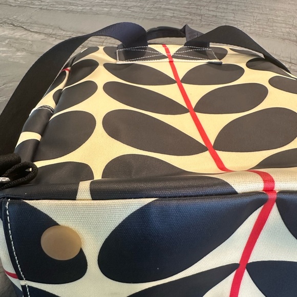 Orla Kiely Lotta Backpack Blue Petals, Red Stripe - Picture 13 of 16
